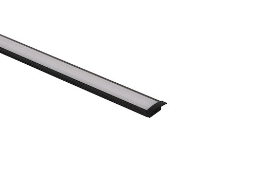 Adeleq Aluminiumprofil Für LED-Streifen Schwarz Eingebaut Komplett 2m Bis 12mm Matte Abdeckung 30-15602119