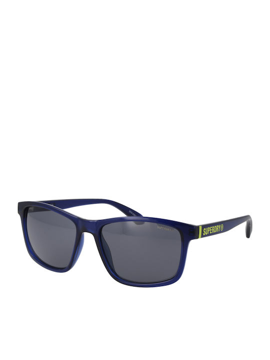 Damentränen Sonnenbrillen mit Marineblau Horn umrandetem Rahmen und Gray Gläser