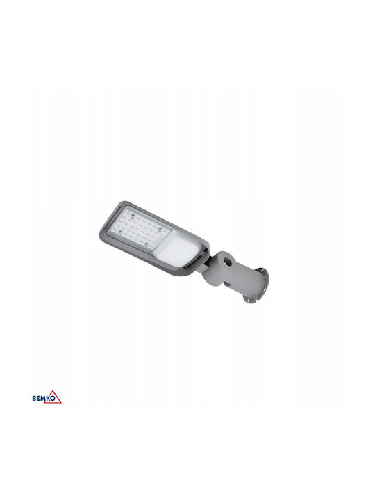 Bemko Außenstehlampe LED Straße 30W mit Natürliches Weiß Licht IP65 Grau Bemko Außenstehlampe LED Straße 30W mit Natürliches Weiß Licht IP65 Grau