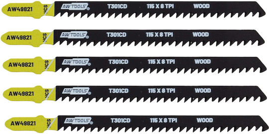 Awtools Stichsägeblätter 115mm T301cd Klinge von Holz 5 Stück