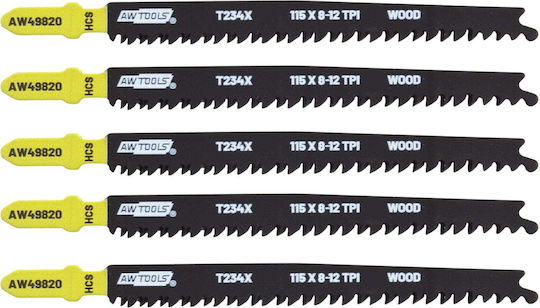 Awtools Stichsägeblätter 115mm T234x Klinge von Holz 5 Stück
