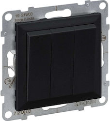 Legrand Suno Recessed Triple Wall Switch with F...