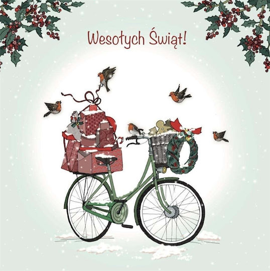 Clear Creations Swarovski Karte Quadratisch Cl2308 Weihnachten Fahrrad