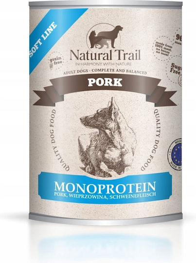 Natural Trail Nasses Hundefutter in Dose mit Schweinefleisch, Fleisch und Lachs 800gr