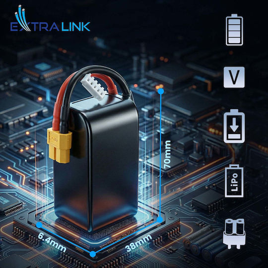 Extralink Батерия Li-Po 1800mAh 130C XT60 за Дрон