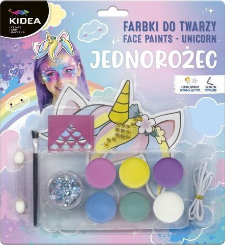 Derform Σετ Χρωμάτων Προσώπου Μονόκερος Kidea