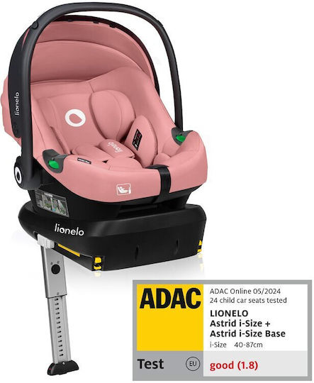 Lionelo Astrid Καθισματάκι Αυτοκινήτου i-Size με Isofix Ροζ 0-13 kg