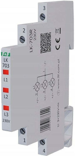 FF Trifazată Articulată Lampă Indicator Led Slim Roșie 1/2 Modul 230v Lk-703r