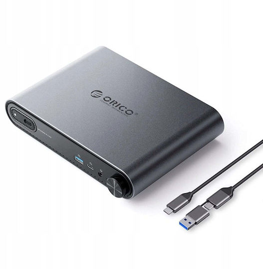 Orico PTM1 USB-C Докинг станция с HDMI 4K PD Ethernet Сребриста