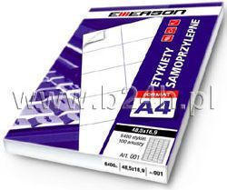 Emerson 100τμχ Kleine Klebeetiketten in Weißes Farbe 52.5x29.6mm