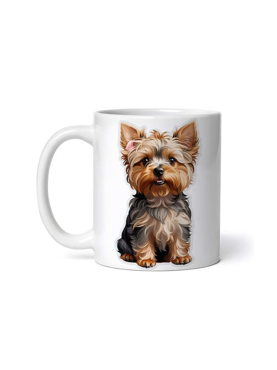 Yorkshire Terrier Dog Керамична Бяла Чаша 330ml...