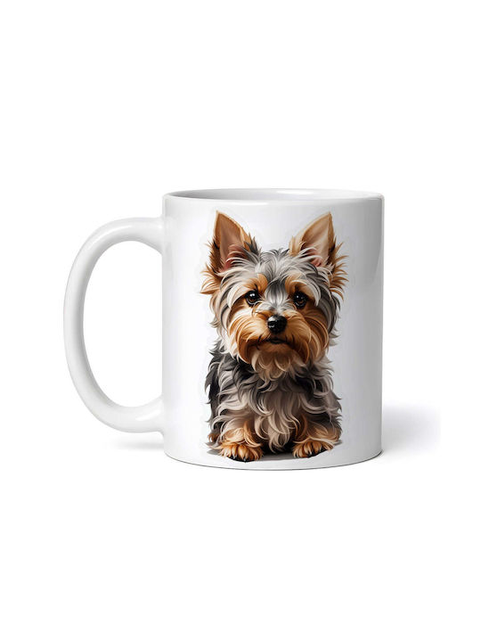 Yorkshire Terrier Dog Керамична Бяла Чаша 330ml...
