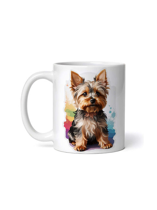 Yorkshire Terrier Dog Керамична Бяла Чаша 330ml...