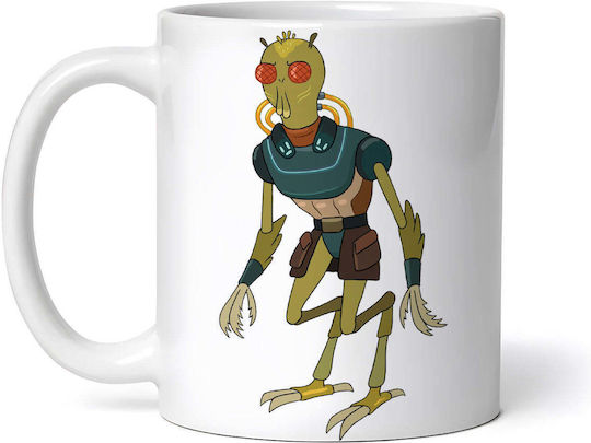 Rick And Morty Green Alien Cană Ceramică Albă 330ml
