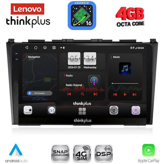 Lenovo Автомобилна Аудио Система За Honda CR-V 2006-2012 Bluetooth USB Вграден Wi-Fi GPS Apple CarPlay Android Auto С Touch Screen 9"