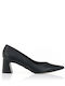 Pointed Toe Heels with Chunky Mid Heel Black