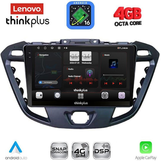 Lenovo Car Audio System for Ford Transit Custom / Tourneo Custom 2013-2019 (Bluetooth/USB/WiFi/GPS/Apple CarPlay/Android Auto) with 9" Touch Screen