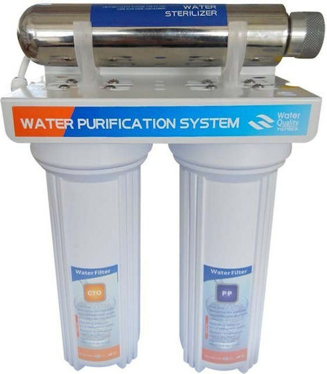 Proteas Filter Double Under Sink Water Filter Device 1/4'' EW-05-120 + UV Lamp