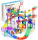 PicassoTiles Set De Piste De Curse Run Racing Track Magnetic 2 In 1 Pentru Copii De 3+ Ani