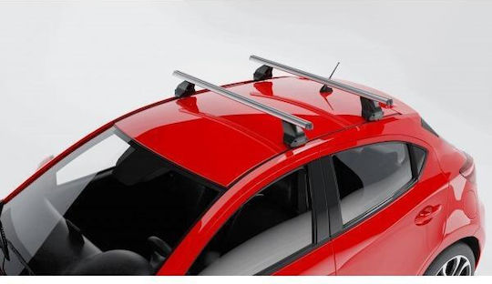 Menabo Menabo Aluminum Car Roof Bars Omega 130cm for Citroen DS4 5D Mk2 2021+ Set with Roof Rack Legs Silver