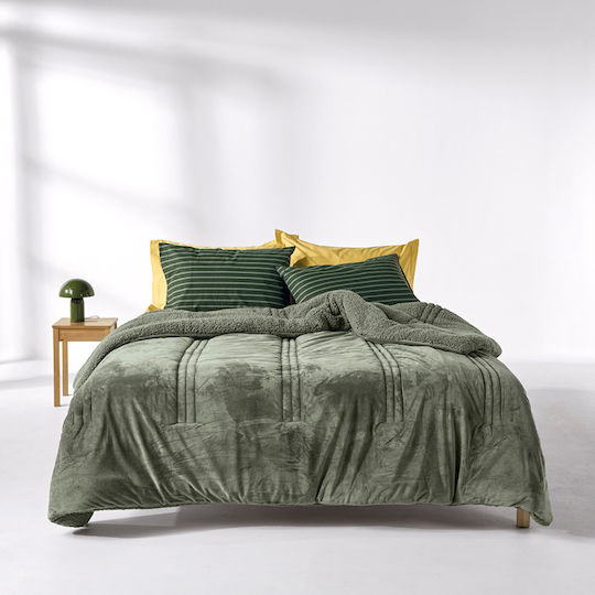 Kentia Комбинирано Одеяло Сет Единично 160x220см. Notturno Зелен 220 GSM