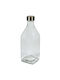 Yuk Бутилка За Вода Стъклена С Винтов Капак Сребрист 1000ml