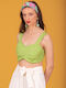 Women's Crop Cotton Top Lime