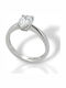 Mentzos Einzelner Steine Ring aus Weißgold 18K mit Diamant