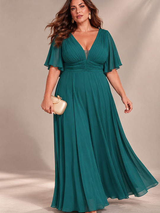 Summer Maxi Dress for Wedding / Christening Green