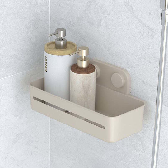 5Five Wall Mounted Bathroom Shelf Metallic 27.8x14x13.5cm Beige