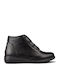 Leder Damen Stiefeletten Schwarz