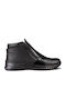 Leder Damen Stiefeletten Schwarz