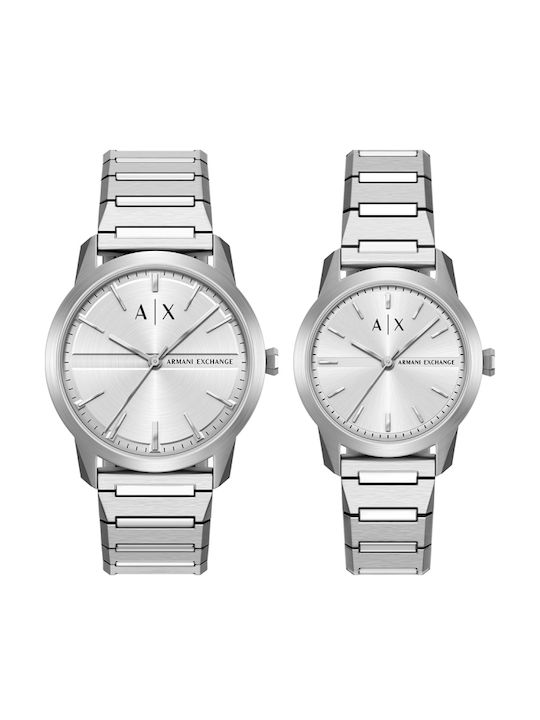 Armani Exchange Set Ceas Dama Cronograf Cu Baterie Cu Brățară Din Oțel Steel Armani Exchange Set Ceas Dama Cronograf Cu Baterie Cu Brățară Din Oțel Steel