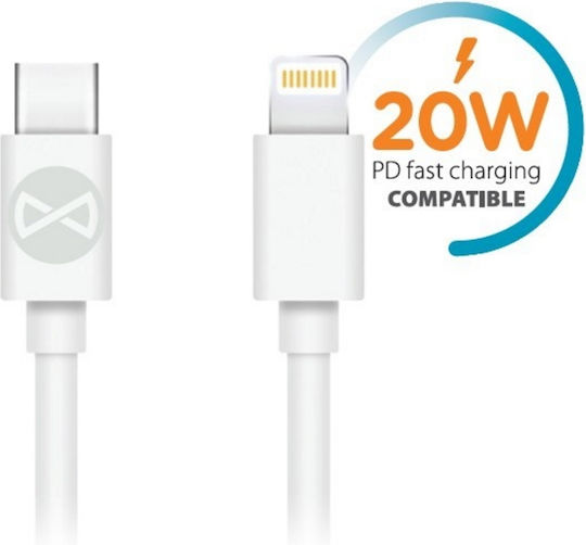 Forever USB-C zu Blitzkabel Kabel 20W Weiß 1m 176GSM106368