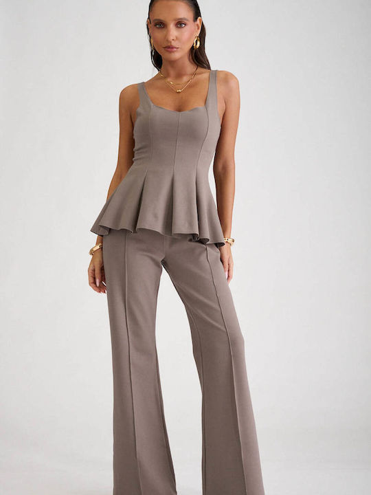 Decoro Damen Beige Dunkel Set mit Hose