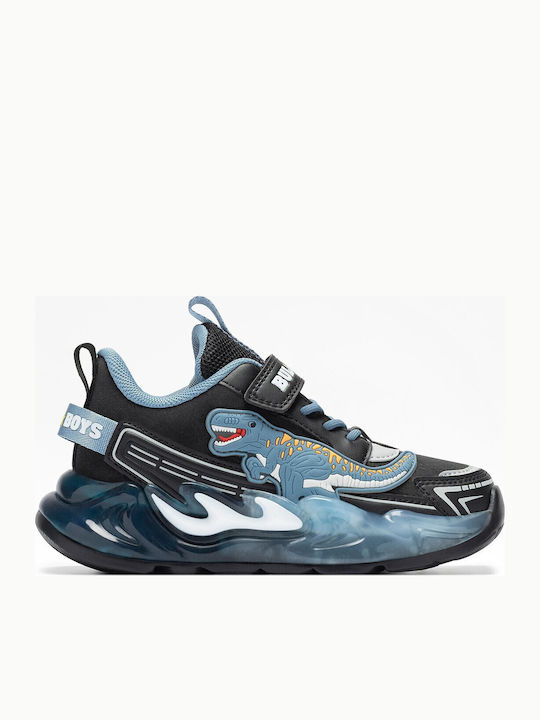 T-rex Kinder Sneaker Anatomisch mit Lichtern Schwarz