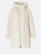 Дълго Дамско Puffer Яке за Зима Off White