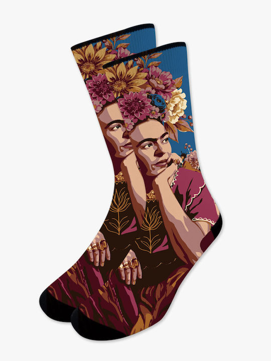 Frida Kahlo Gedruckte Mehrfarbige Socken Nodo