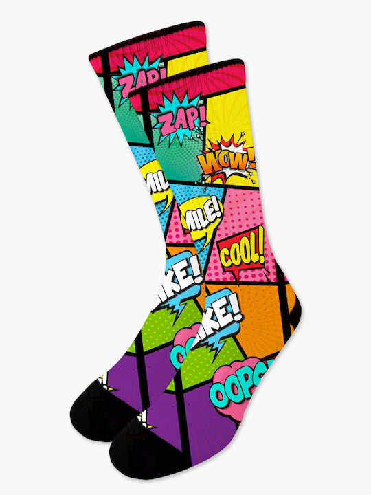 Sportliche Mehrfarbige Socken Mit Comic-Designs Nodo