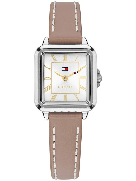 Tommy Hilfiger Mia Womens Watch Battery with Leather Strap Brown