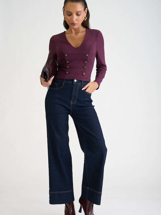 Decoro Damen Jeans Hosen in Breit Bein Stil