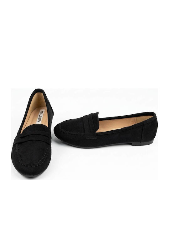 Suede Damen Mokassins in Schwarz Farbe