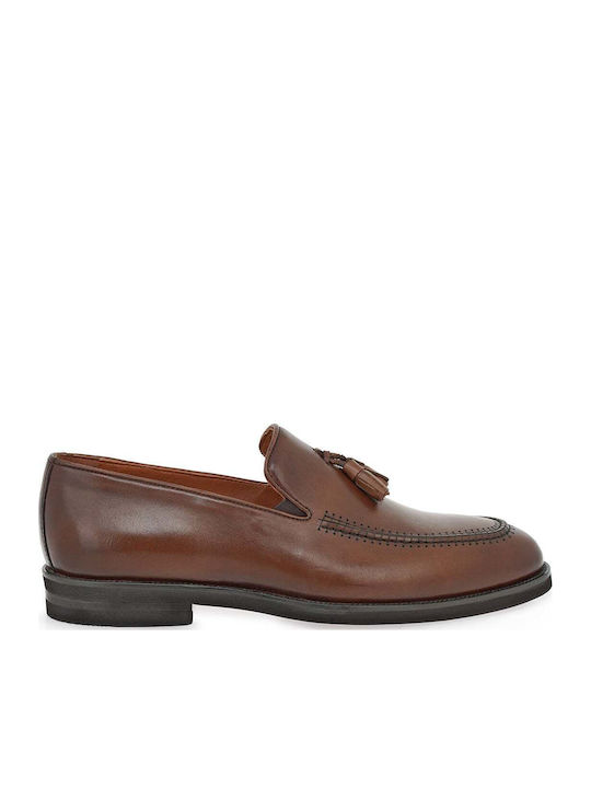 Leather Men's Loafers in Tabac Brown
