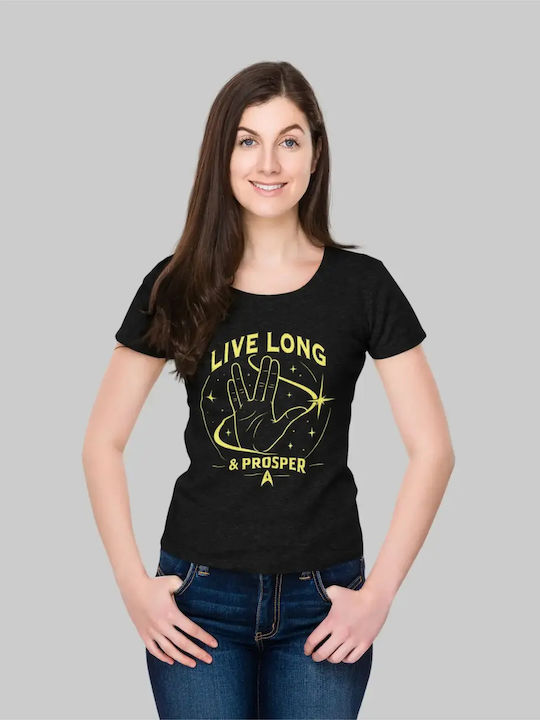 Live Long & Prosper Дамска T-shirt Черна