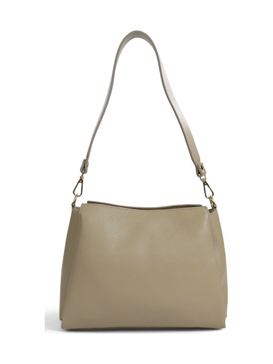 Leather Women's Shoulder Bag Taupe