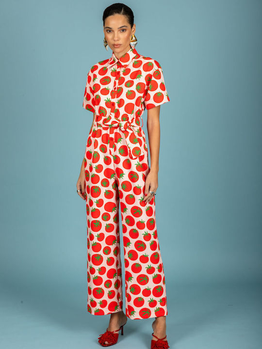 Damen Jumpsuit Rot