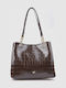 Γυναικεία Τσάντα Ώμου Croco Brown