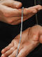 SteweHome Men's Silver Bracelet with Zircon 20cm