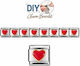 Edelstahl Material Diy Armband Herz in Rot