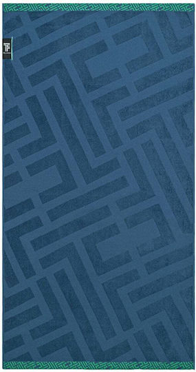 Feel & Touch Strandtuch Baumwolle Blau 180x90cm